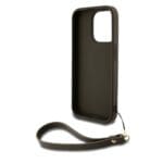 DKNY PU Leather Stack Logo Wrist Strap Brown Kryt iPhone 14 Pro