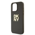 DKNY PU Leather Stack Logo Wrist Strap Brown Kryt iPhone 14 Pro Max
