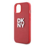 DKNY PU Leather Stack Logo Wrist Strap Red Kryt iPhone 14
