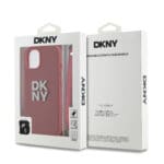 DKNY PU Leather Stack Logo Wrist Strap Red Kryt iPhone 14