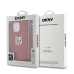 DKNY PU Leather Stack Logo Wrist Strap Red Kryt iPhone 14 Pro