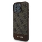 Guess PU 4G Stripe Brown Kryt iPhone 16 Pro Max