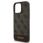 Guess PU 4G Stripe Brown Kryt iPhone 16 Pro Max