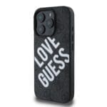 Guess PU Leather 4G Big Love Logo MagSafe Black Kryt iPhone 16 Pro