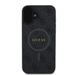 Guess PU Leather 4G Colored Ring MagSafe Black Kryt iPhone 16