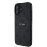 Guess PU Leather 4G Colored Ring MagSafe Black Kryt iPhone 16