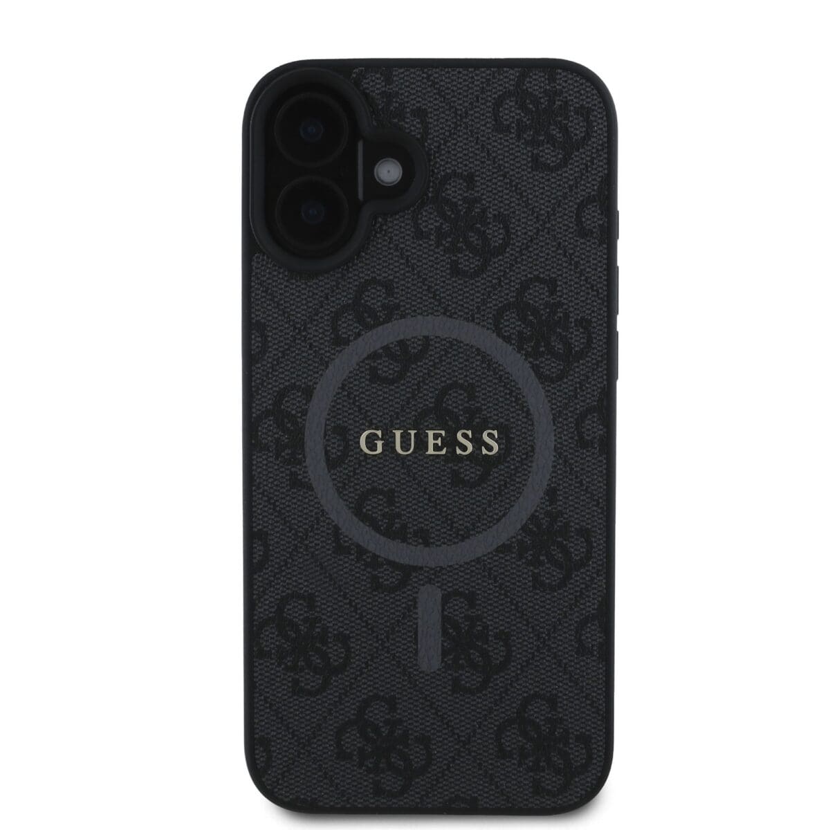 Guess PU Leather 4G Colored Ring MagSafe Black Kryt iPhone 16 Plus