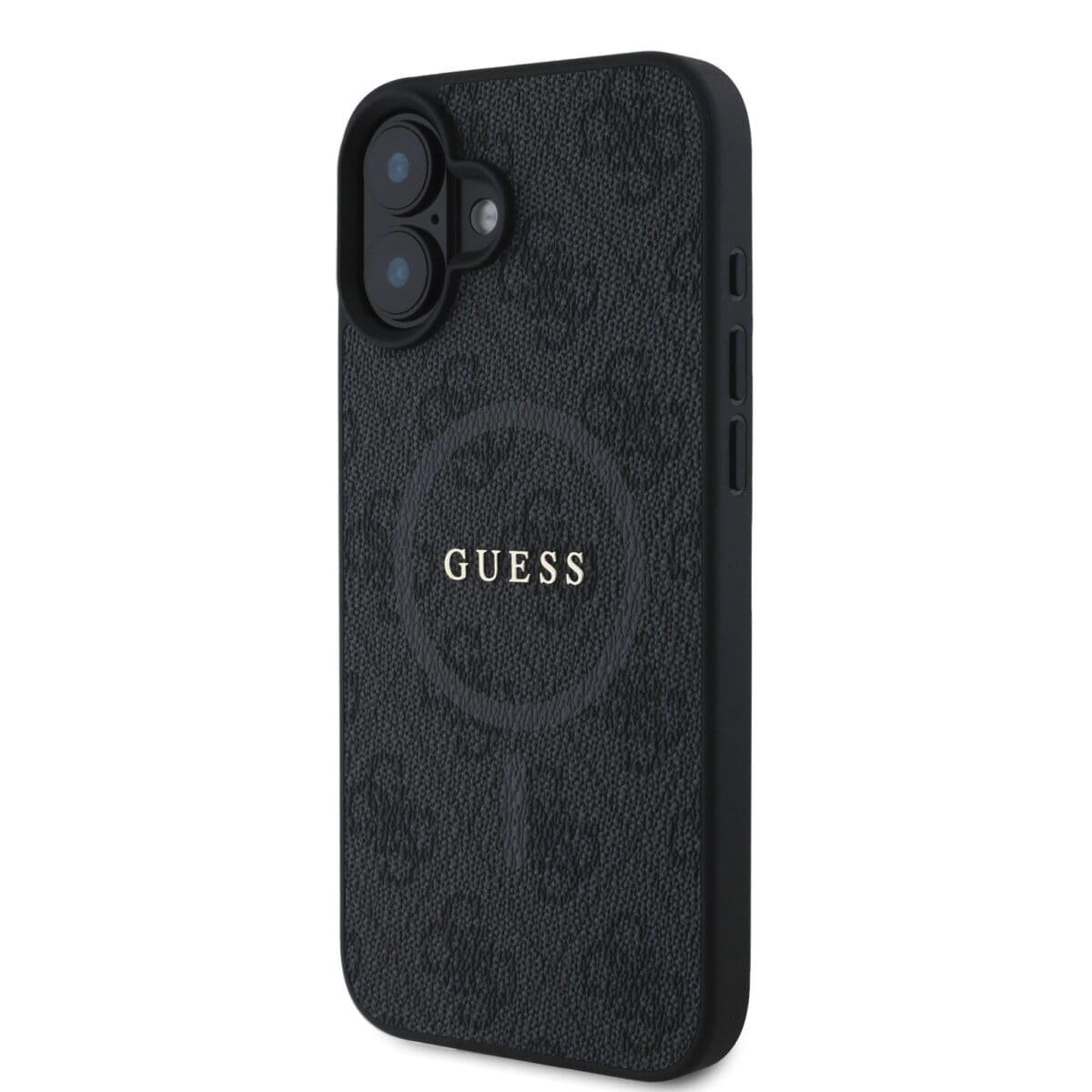 Guess PU Leather 4G Colored Ring MagSafe Black Kryt iPhone 16 Plus