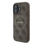 Guess PU Leather 4G Colored Ring MagSafe Brown Kryt iPhone 16 Plus