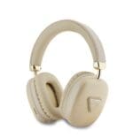 Guess Saffiano PU Leather Triangle Logo Wireless Headphones Gold