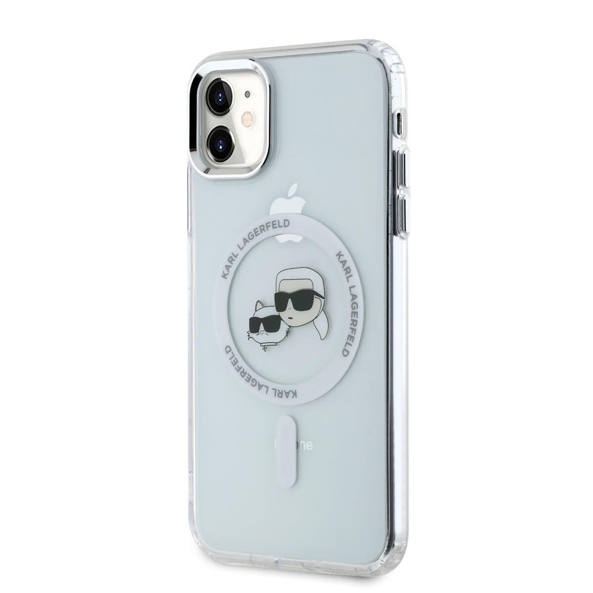 Karl Lagerfeld IML K&CH Heads Metal Frame MagSafe Transparent Kryt iPhone 11