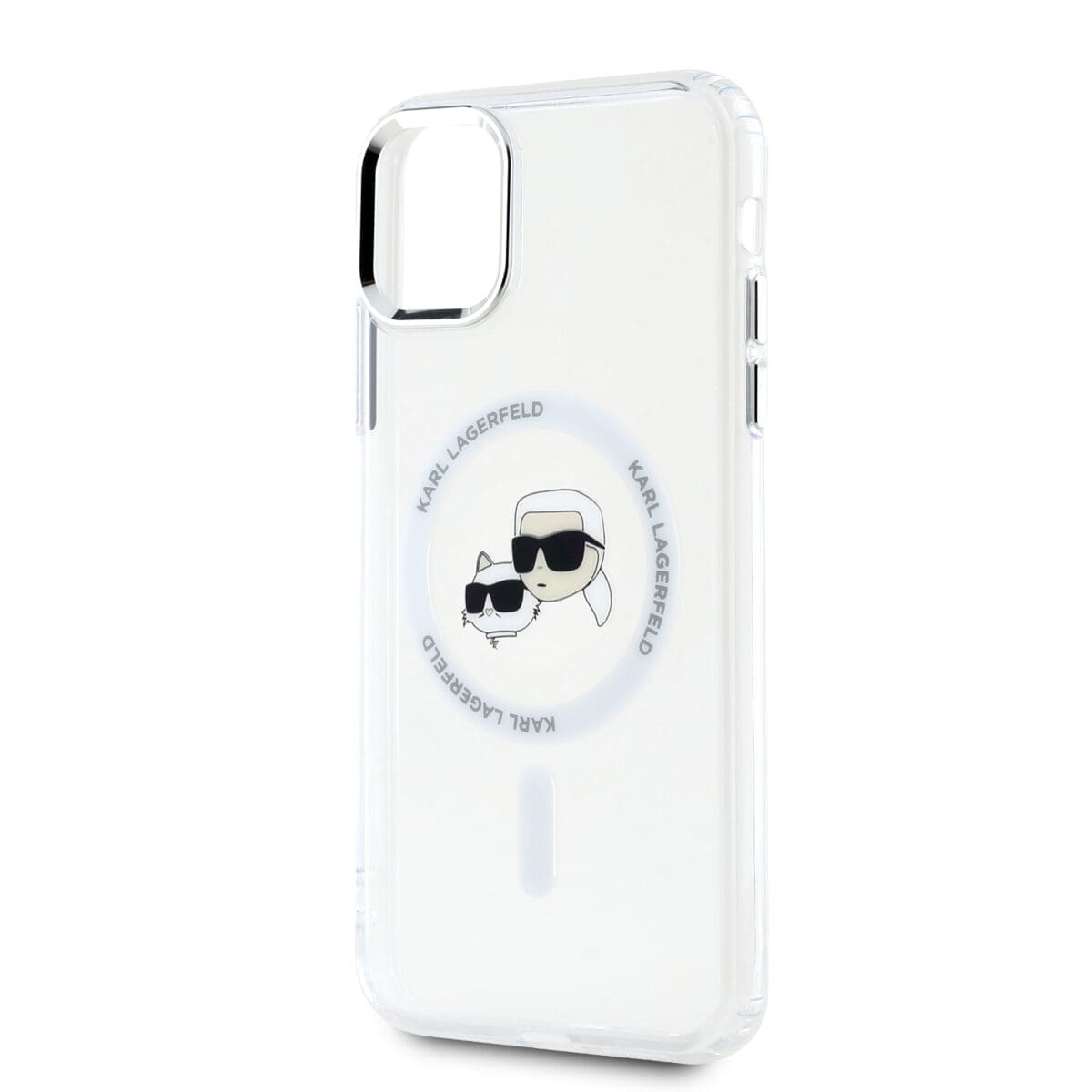 Karl Lagerfeld IML K&CH Heads Metal Frame MagSafe Transparent Kryt iPhone 11