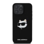 Karl Lagerfeld Liquid Silicone Choupette Head MagSafe Black Kryt iPhone 16 Pro