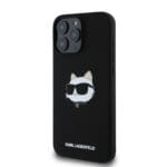 Karl Lagerfeld Liquid Silicone Choupette Head MagSafe Black Kryt iPhone 16 Pro