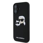 Karl Lagerfeld Liquid Silicone Double Heads MagSafe Black Kryt iPhone 16 Plus