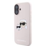 Karl Lagerfeld Liquid Silicone Double Heads MagSafe Pink Kryt iPhone 16