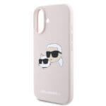 Karl Lagerfeld Liquid Silicone Double Heads MagSafe Pink Kryt iPhone 16