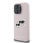 Karl Lagerfeld Liquid Silicone Double Heads MagSafe Pink Kryt iPhone 16 Pro