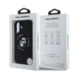 Karl Lagerfeld Liquid Silicone Karl and Choupette MagSafe Black Kryt iPhone 16