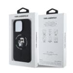 Karl Lagerfeld Liquid Silicone Karl and Choupette MagSafe Black Kryt iPhone 16 Pro