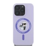 Karl Lagerfeld Liquid Silicone Karl and Choupette MagSafe Purple Kryt iPhone 16 Pro