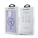 Karl Lagerfeld Liquid Silicone Karl and Choupette MagSafe Purple Kryt iPhone 16 Pro