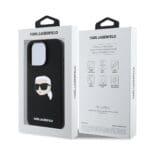 Karl Lagerfeld Liquid Silicone Karl Head MagSafe Black Kryt iPhone 16 Pro