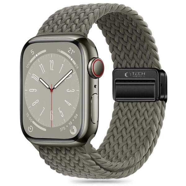 Tech-Protect Nylonmag Apple Watch 4 / 5 / 6 / 7 / 8 / 9 / Se / Ultra 1 / 2 (42 / 44 / 45 / 49 mm) Olive Grey