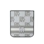 DKNY PU Leather Checkered Pattern and Stripe Beige Kryt Samsung Galaxy Z Flip 6