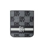 DKNY PU Leather Checkered Pattern and Stripe Black Kryt Samsung Galaxy Z Flip 6