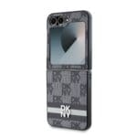 DKNY PU Leather Checkered Pattern and Stripe Black Kryt Samsung Galaxy Z Flip 6