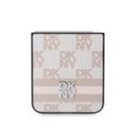 DKNY PU Leather Checkered Pattern and Stripe Pink Kryt Samsung Galaxy Z Flip 6