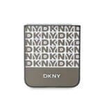 DKNY PU Leather Repeat Pattern Bottom Stripe Brown Kryt Samsung Galaxy Z Flip 6