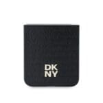 DKNY PU Leather Repeat Pattern Stack Logo Black Kryt Samsung Galaxy Z Flip 6