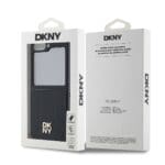 DKNY PU Leather Repeat Pattern Stack Logo Black Kryt Samsung Galaxy Z Flip 6