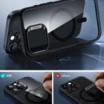 ESR Classic Hybrid Halolock MagSafe & Tempered Glass Clear/Black iPhone 16 Pro
