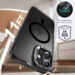 ESR Classic Hybrid Kickstand Halolock MagSafe & Tempered Glass Frosted Black iPhone 16