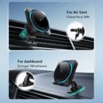 ESR Halolock Cryoboost Magnetic MagSafe Dashboard & Vent Car Mount Wireless Charger Qi2 15W Frosted Onyx