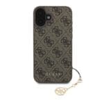 Guess 4G Charm Tone on Tone Brown Kryt iPhone 16 Plus