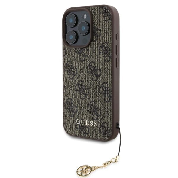 Guess 4G Charm Tone on Tone Brown Kryt iPhone 16 Pro