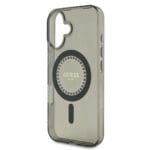 Guess IML Rhinestones Ring MagSafe Black Kryt iPhone 16