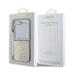 Guess PC/TPU Glitter Flakes Metal Logo Gold Kryt Samsung Galaxy Z Flip 6