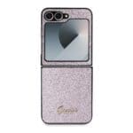 Guess PC/TPU Glitter Flakes Metal Logo Pink Kryt Samsung Galaxy Z Flip 6