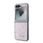 Guess PC/TPU Glitter Flakes Metal Logo Pink Kryt Samsung Galaxy Z Flip 6