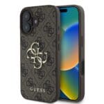 Guess PU 4G Metal Logo Brown Kryt iPhone 16