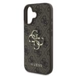 Guess PU 4G Metal Logo Brown Kryt iPhone 16
