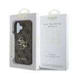 Guess PU 4G Metal Logo Brown Kryt iPhone 16