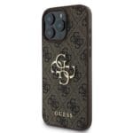 Guess PU 4G Metal Logo Brown Kryt iPhone 16 Pro