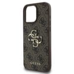 Guess PU 4G Metal Logo Brown Kryt iPhone 16 Pro Max