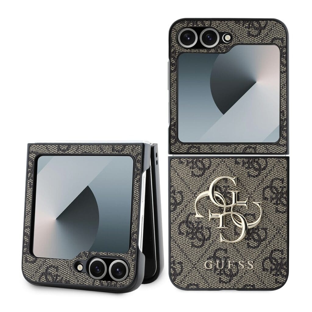 Guess PU 4G Metal Logo Brown Kryt Samsung Galaxy Z Flip 6